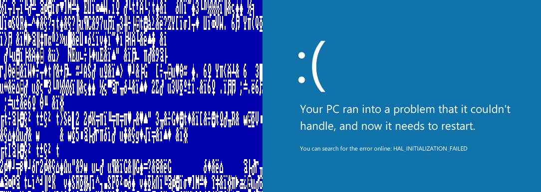 Blue Screen Errors - BSoD - Windows 1.0 and Windows 8 Comparison 3 - WindowsWally