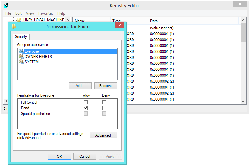 Empty Device Manager - regedit - Enum - Permissions... - 2 -- Windows Wally.png