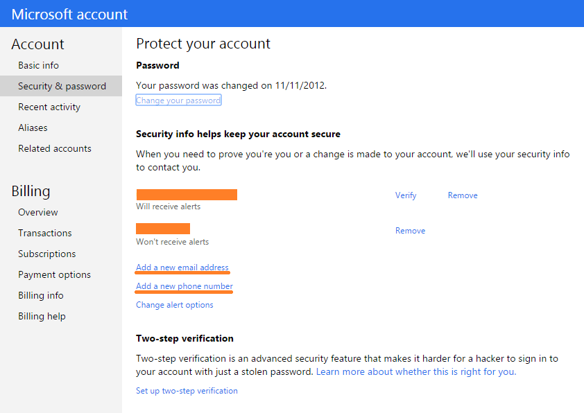 Important Security - Security & Password - Add more Information - Windows Wally