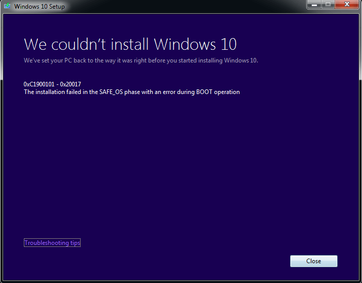 windows update error 0xc1900204