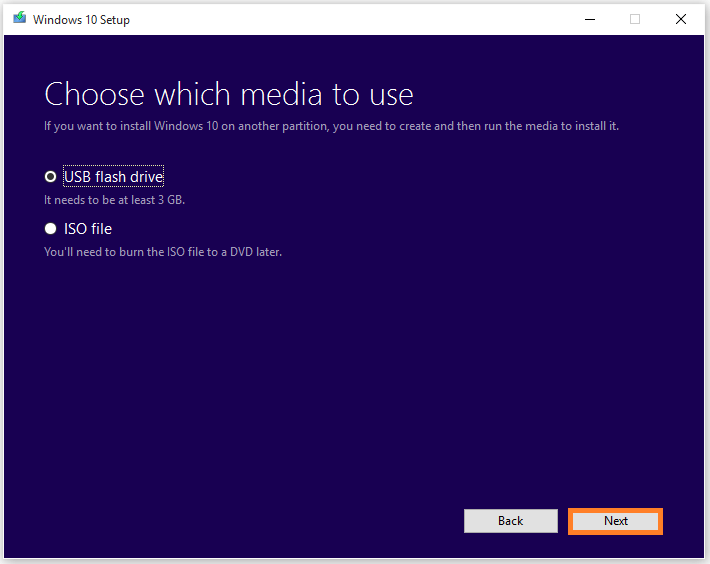 Install Windows 10 - Media Creation Tool - Choose which media to use -- Windows Wally