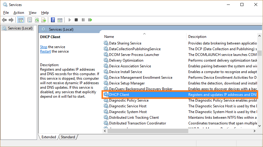 Services.msc - DHCP Client - Windows 10 - Slow WiFi Connect - Featured - Windows Wally