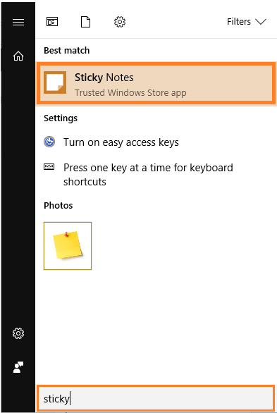 Sticky Notes - Windows 10 - Windows Key - Search - Windows Wally