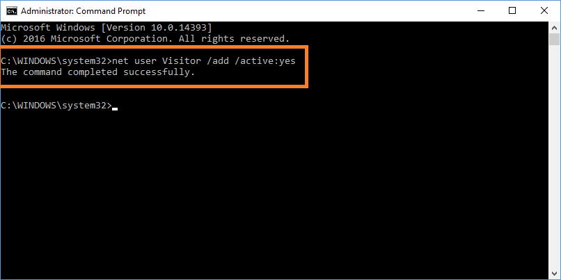 Windows 10 -- Command Prompt - Visitor - Windows Wally
