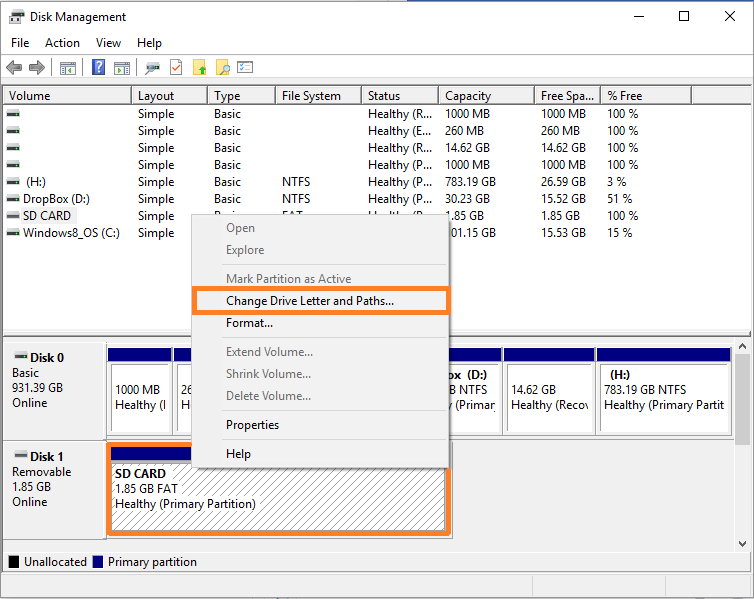 Disk manager -- format SD card - 6 - Windows Wally